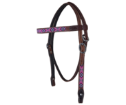 Western Hoofdstel Pink Beads 