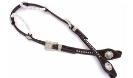 Two Ear show westernhoofdstel Donkerbruin Wit