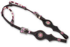 Western Hoofdstel Two Ear Pink Silver