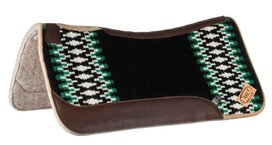 Pool&#039;s Western Saddle Pad  BLACK/WHITE/GREEN