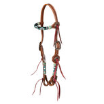 Pool&rsquo;s Blue Star Beaded Oiled Western Hoofdstel