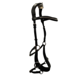 Bitloos Sidepull Hoofdstel met Strass &ndash; Zwart Leder