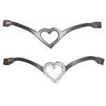 Karlsund Kombi Frontriem met Hart &ndash; Zwart Leer of Witte Kristallen