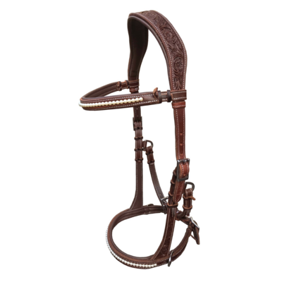 Bitloos Sidepull Hoofdstel PEARLS met Swarovski &ndash; QH