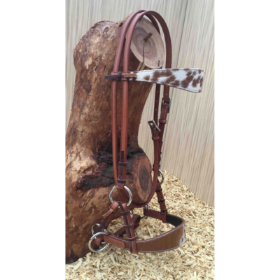 Bitloos Sidepull Hoofdstel COWHIDE &ndash; QH