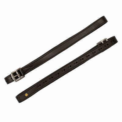 Equestro lederen stijgbeugelriemen met genummerde gaten &ndash; leer met nylon kern