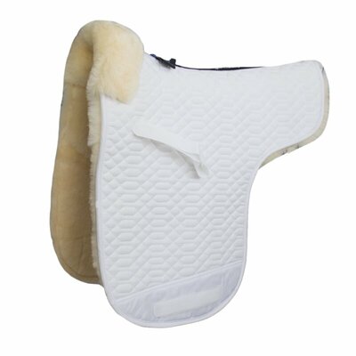 Zadeldek volledig Merino lamswol met bontrand aan de voorzijde - 96 kleurencombinaties mogelijk