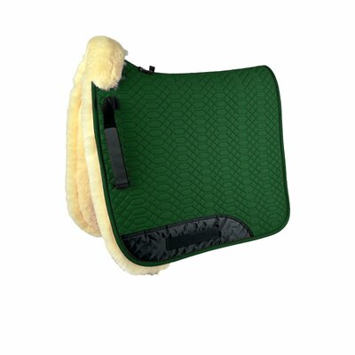 Zadeldek Lamswol Volledig Onderzijde met Bontrand Voorzijde &ndash; Dressuur &amp; Veelzijdigheid &ndash; 96 Kleuren Combinaties