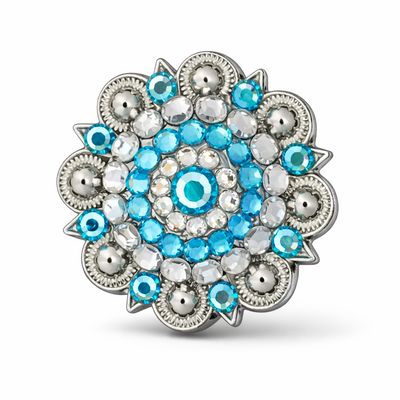 RHINESTONE Concho Flower Setting Aqua