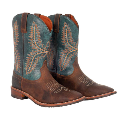 Pool&rsquo;s western unisex enkellaars van leer Turquoise