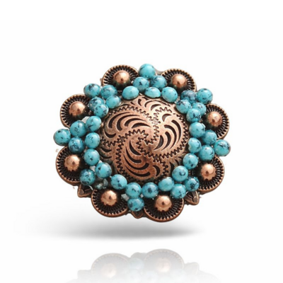 RHINESTONE Concho Flower Setting Copper Turquoise