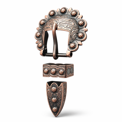 COPPER Buckle Set &ndash; 3-piece (Buckle, Loop &amp; Tip) &ndash; 5/8&Prime;