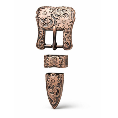 Buckle Set 3-piece &ndash; Silver met Copper Overlay