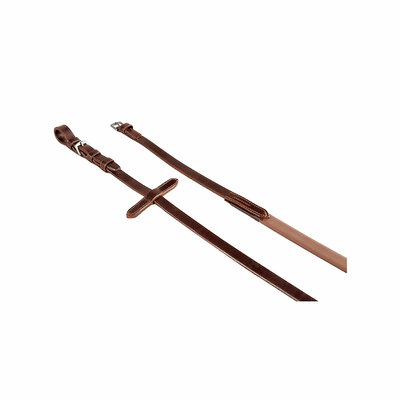 Equestro Clovis Soft Leather &amp; Rubber Grip Teugels &ndash; RVS