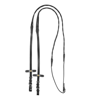 Equestro Magna Grip Teugels &ndash; Soft Leather &amp; Rubber Inserts &ndash; RVS