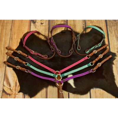 Westernset Glitters &ndash; Minishetty / Shetty &ndash; Hoofdstel en Borsttuig
