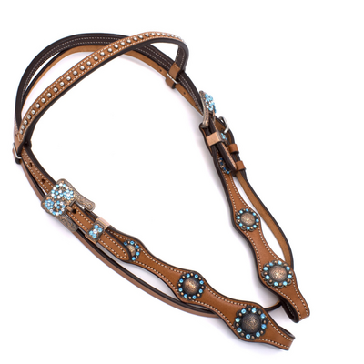 Western Hoofdstel Blue Strass