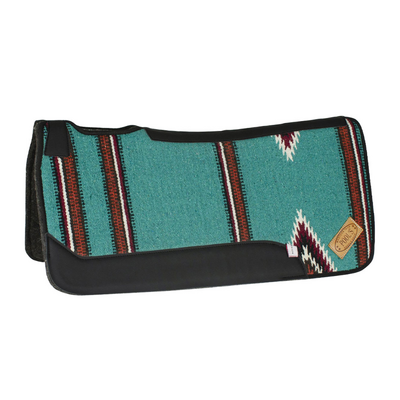 Pool&rsquo;s Navajo Western Saddle Pad &ndash; Felt Bottom (32" x 32") Turquoise