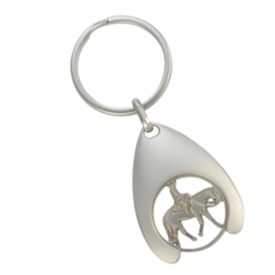 Metalen sleutelhanger met winkelwagenmuntje &ndash; Western