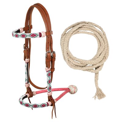 Bitloos Hoofdstel Pool's Bosal Beads Pink