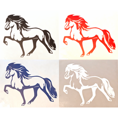 Br&uacute;si IJslands Paard Sticker &ndash; Transparant  14,5 x 11,5 cm