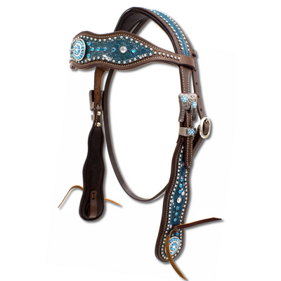 Western Hoofdstel Turquoise Shetty en Koudbloed