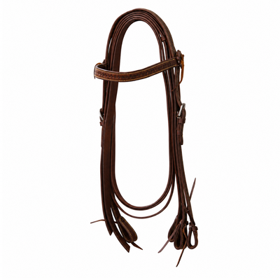 Lakota Westernhoofdstel Basket of Flower Tooling met Split Reins &ndash; Pony &amp; Full