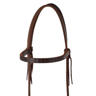 Browband Western Bridle &ndash; Oiled Leather with Black Steel Buckle 