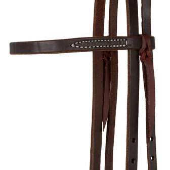 Browband Western Bridle &ndash; Oiled Leather with Black Steel Buckle 