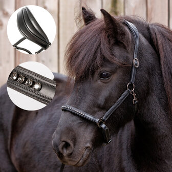 Lederen IJslanderhalster Freydis - Black 