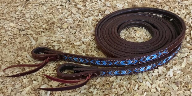 Leather Split Reins with Beads