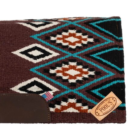 Pool&rsquo;s Contoured Western Saddle Pad WINE/TURQUOISE