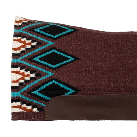 Pool&rsquo;s Contoured Western Saddle Pad WINE/TURQUOISE