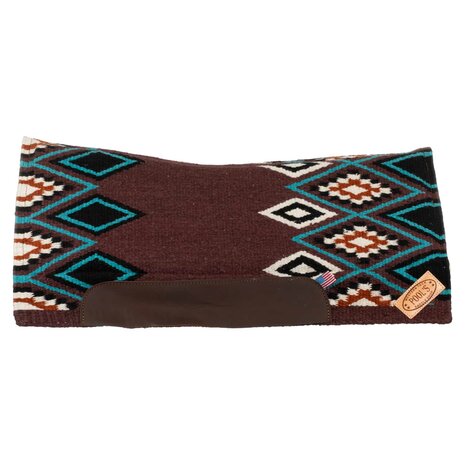 Pool&rsquo;s Contoured Western Saddle Pad WINE/TURQUOISE