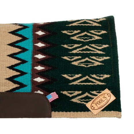 Pool&rsquo;s Contoured Western Saddle Pad BEIGE/PETROL