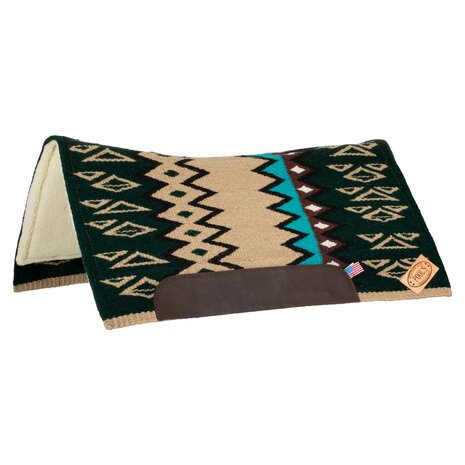 Pool&rsquo;s Contoured Western Saddle Pad BEIGE/PETROL