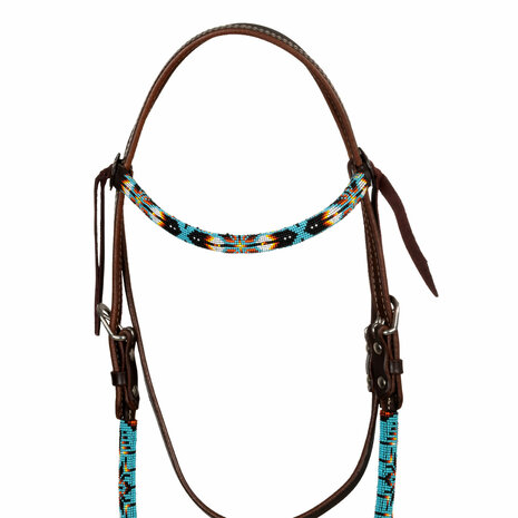 Pool&rsquo;s Navajo Sky Beaded Oiled Western Hoofdstel