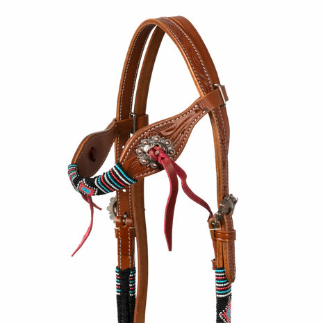 Pool&rsquo;s Briglia Beaded Oiled Western Hoofdstel