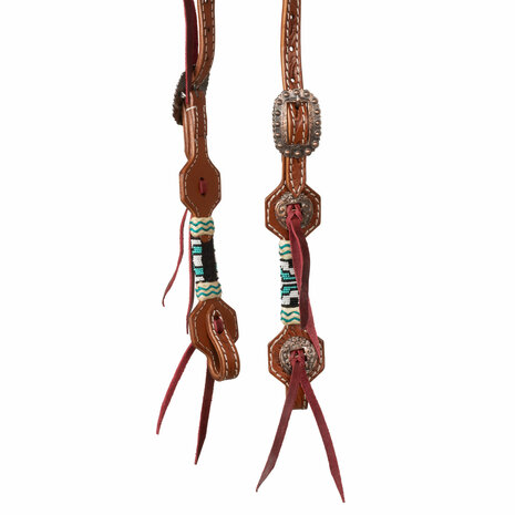 Pool&rsquo;s Blue Star Beaded Oiled Western Hoofdstel