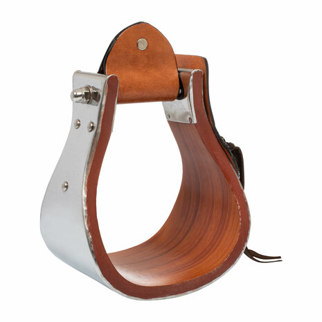 Pool&#039;s Metal Wood Stijgbeugels met Handbewerkt Leer
