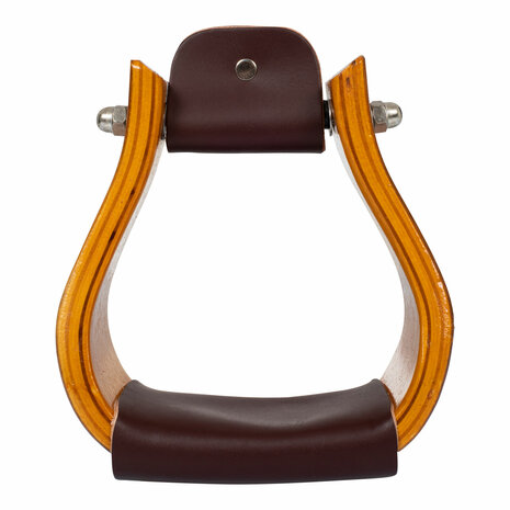 Freemax Western Houten Stijgbeugels met Leren Voetbed