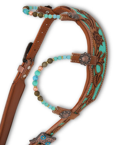 Two Ear Anatomisch westernhoofdstel Turquoise