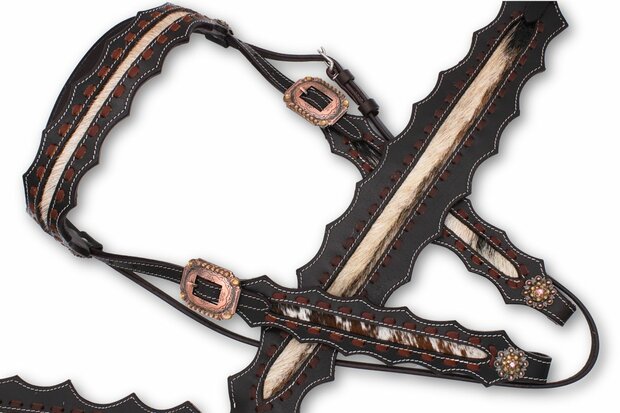 Western set donkerbruin met echt haar maat Koudbloed