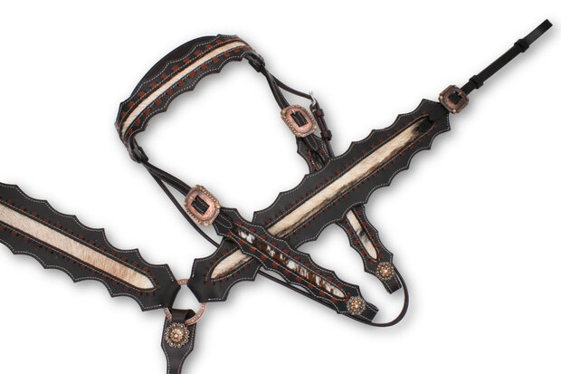 Western set donkerbruin met echt haar maat Koudbloed