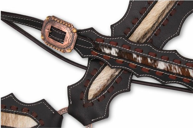 Western set donkerbruin met echt haar maat Koudbloed