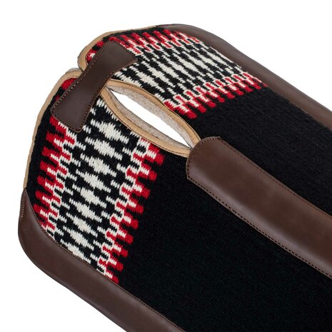 Pool&#039;s Western Saddle Pad  BLACK/WHITE/RED