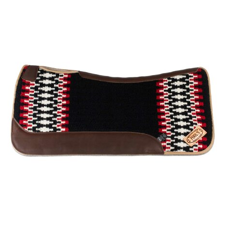 Pool&#039;s Western Saddle Pad  BLACK/WHITE/RED