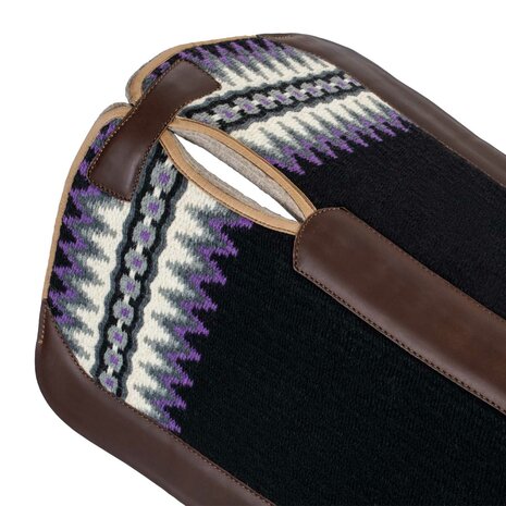 Pool&#039;s Western Saddle Pad  BLACK/WHITE/PURPLE