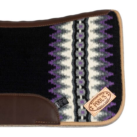 Pool&#039;s Western Saddle Pad  BLACK/WHITE/PURPLE