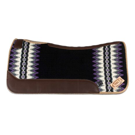 Pool&#039;s Western Saddle Pad  BLACK/WHITE/PURPLE
